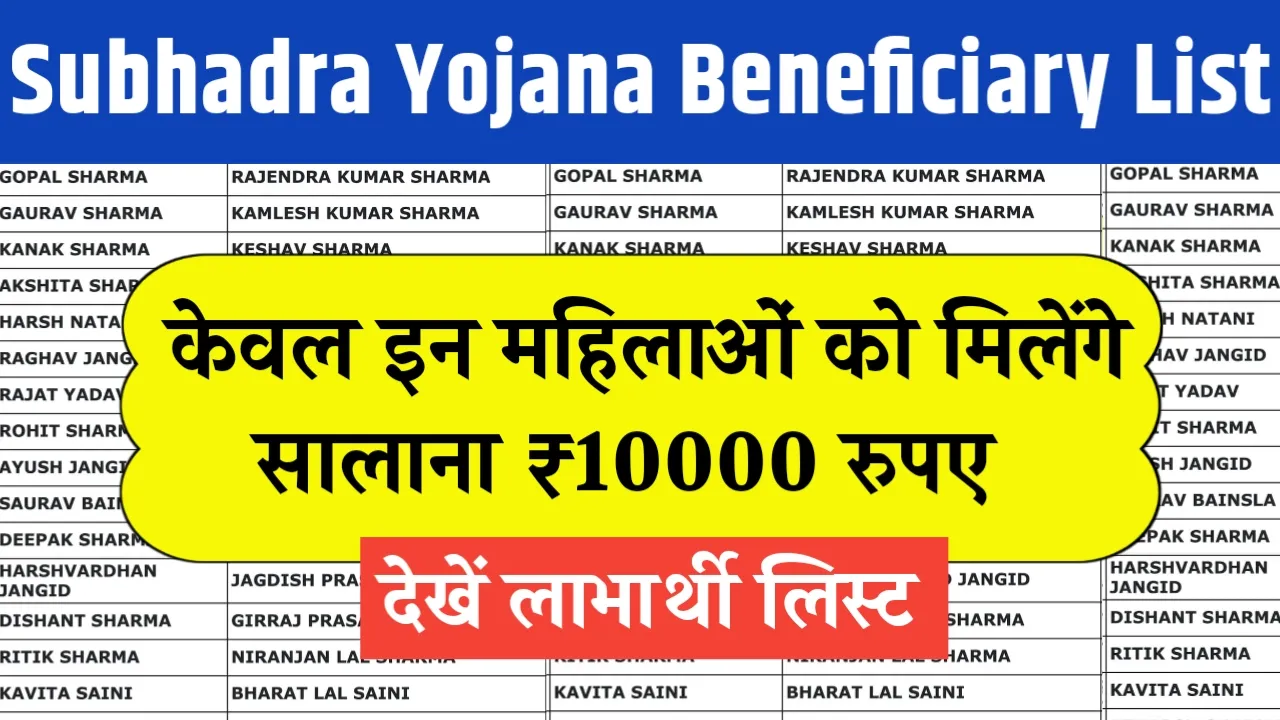 Subhadra Yojana New List 2024